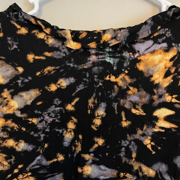 True Craft Womens Multicolor A Line Dress 4X Plus Tie Dye Long Sleeve Boho Black - Picture 8 of 9